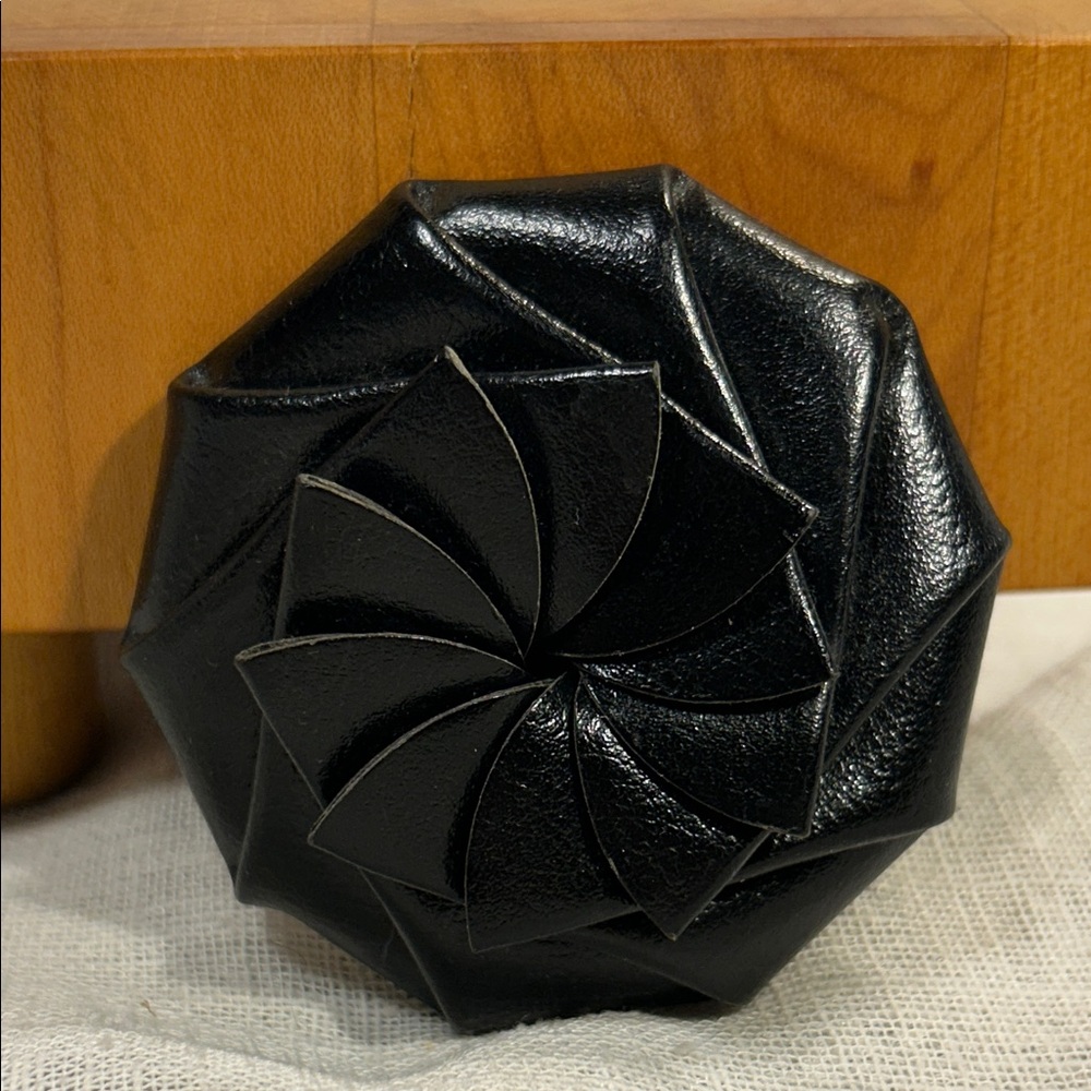 Handmade leather origami coin purse